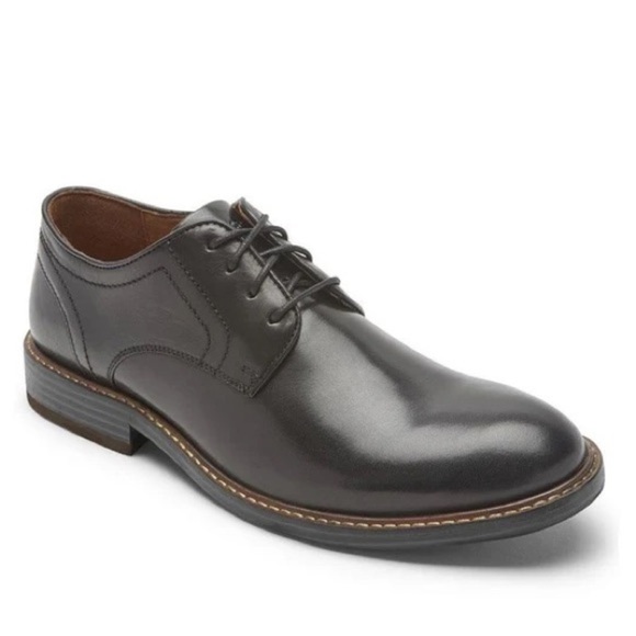 NEW Rockport Men\'s Kenton Plain Toe Oxford Black Glass CH5581 sz 10